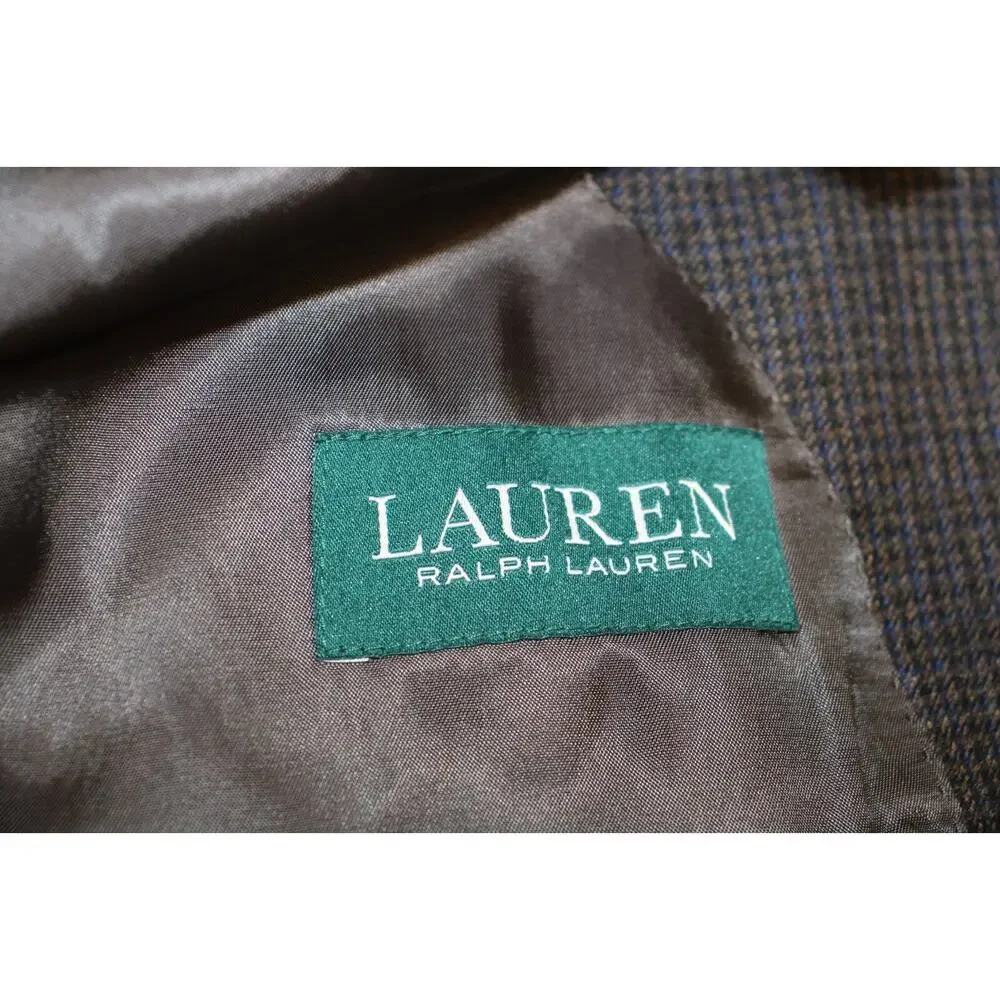 Lauren‎ Ralph Lauren Blazer Men 40R Houndstooth Wool 2-Button Single Breasted